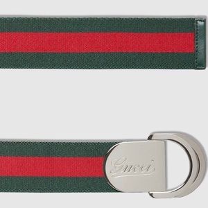 Gucci Signature Web Belt W/ Engraved Logo